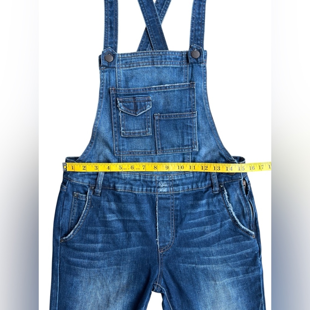 FREE PEOPLE Denim Jean Overalls Boho Festival One-Piece Classic Sz 27 Suspenders - Picture 7 of 12